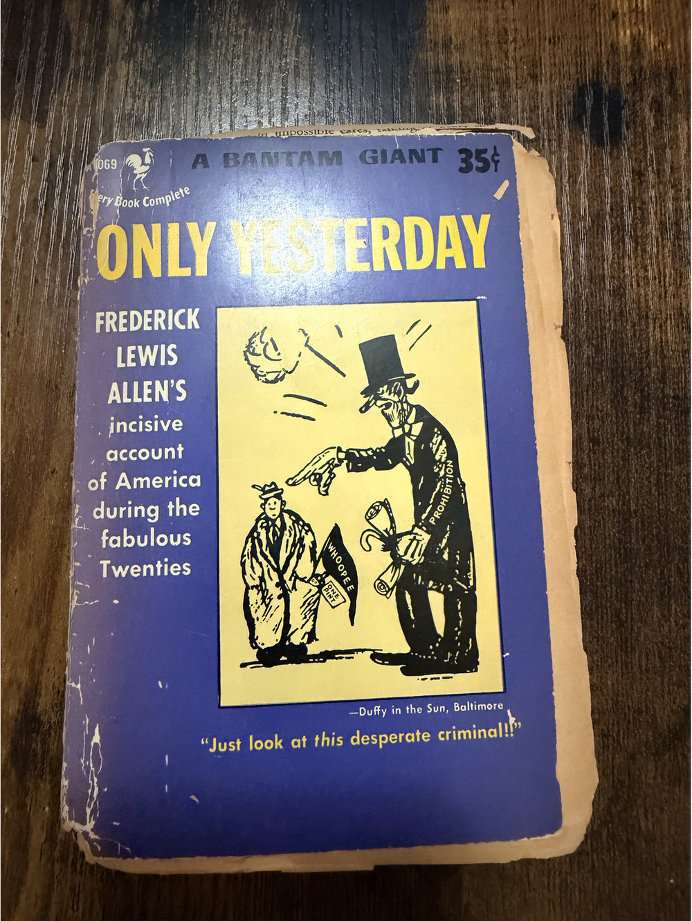 Only Yesterday Frederick Lewis Allen Bantam Giant Vintage PB 1920s History
